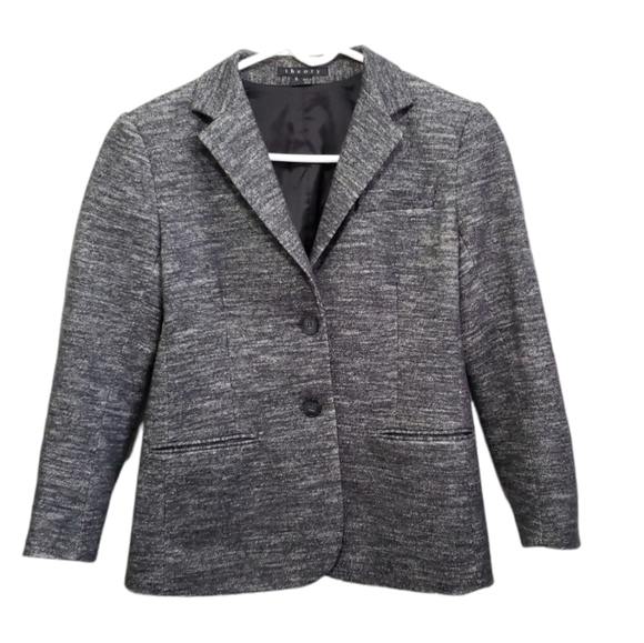 THEORY Tweed Wool Blend Kiersten K Strategy Blazer, Size 6 - Picture 3 of 13